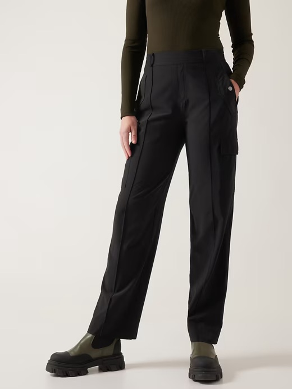 Athleta black Vienna cargo pants size 12 - Picture 1 of 7